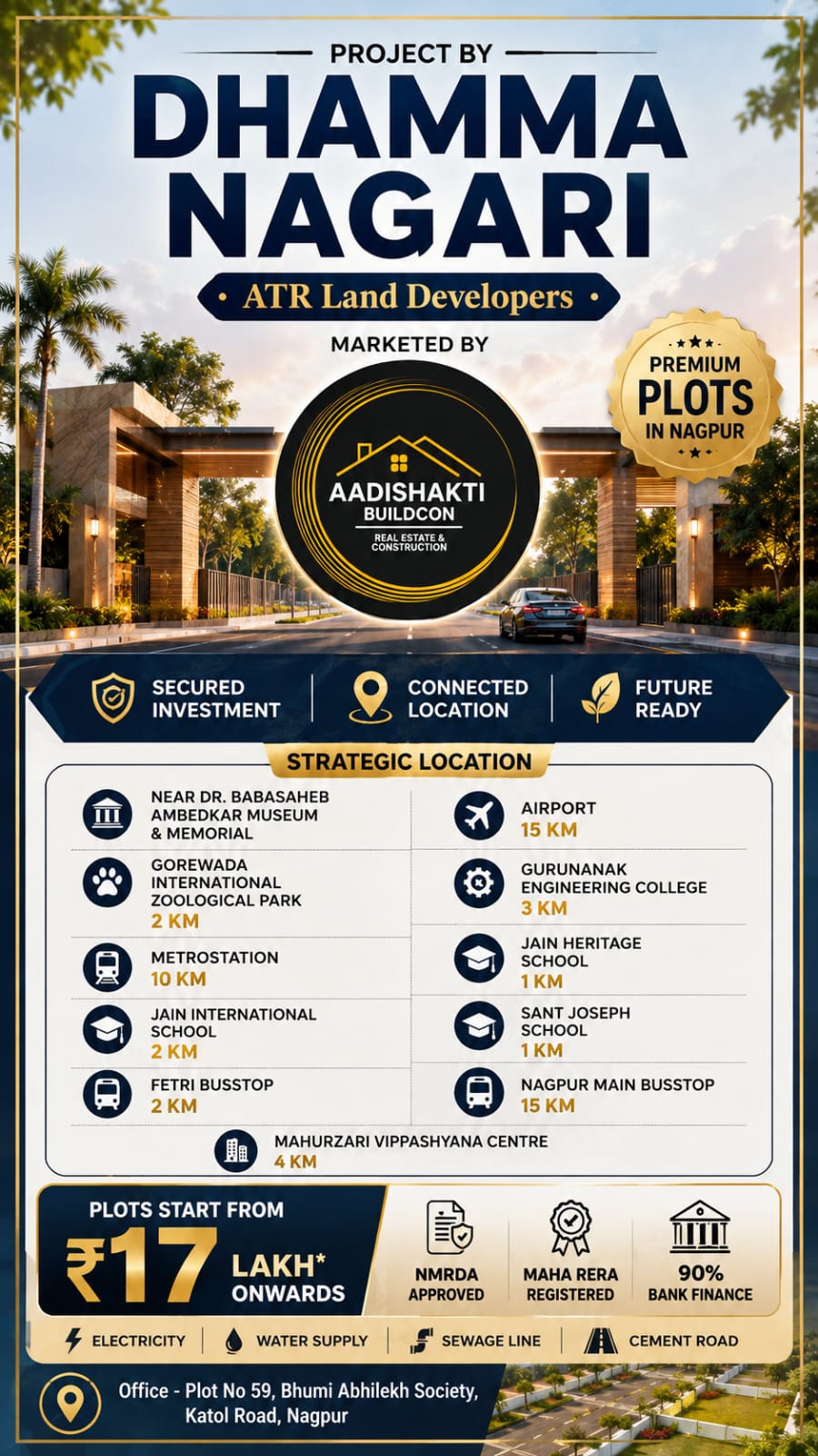 Mouza Bahadura main plots available beside Nagarjun Lawn, Nagpur